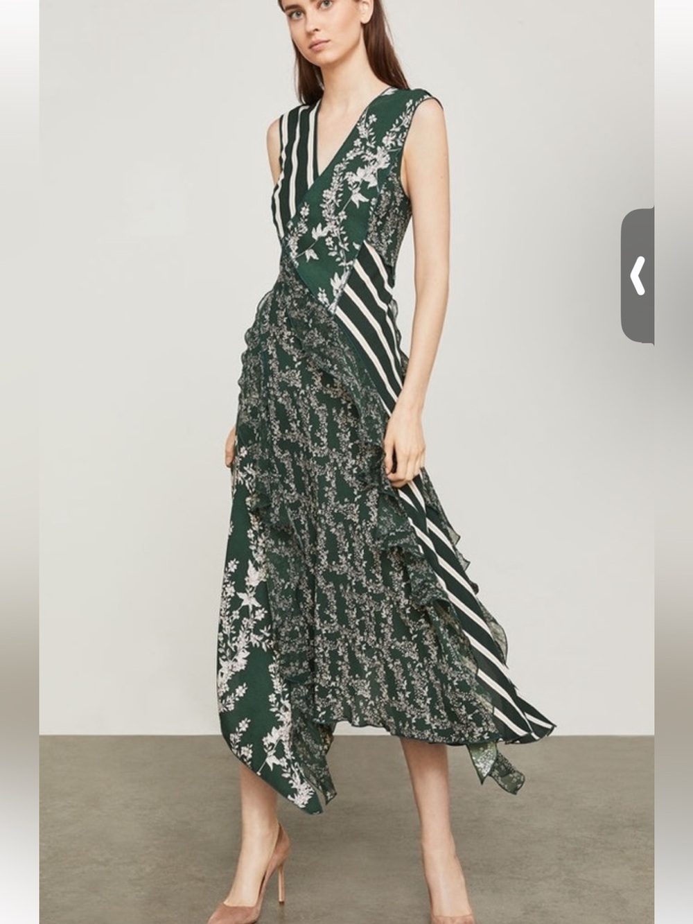 BCBGMAXAZRIA- Floral Blooms Asymmetrical Dress XXS